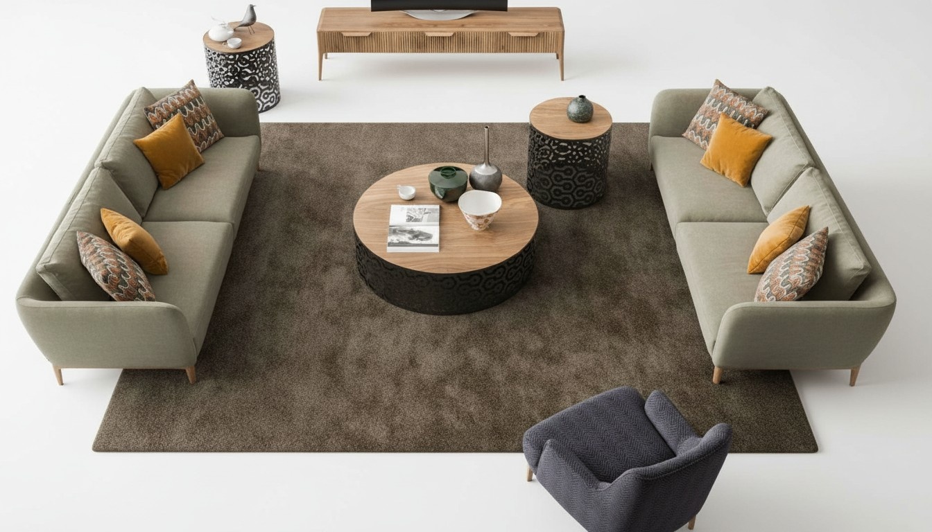 Grünes Großes Wohnzimmer Set Dreisitzer Sessel Couchtische Beistelltisch
