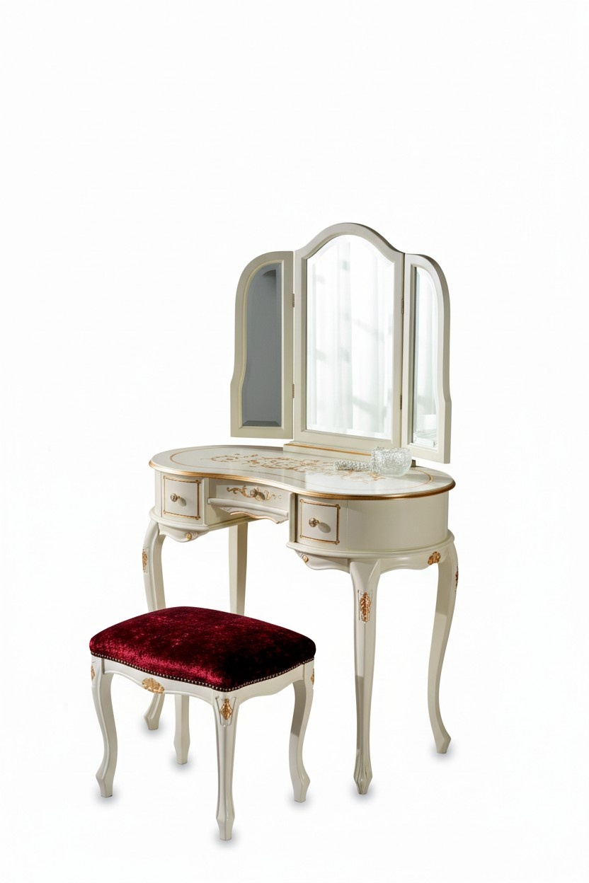 Gruppe 2tlg Set Stil Klassische Hocker Konsolentisch mit Spiegel Möbel