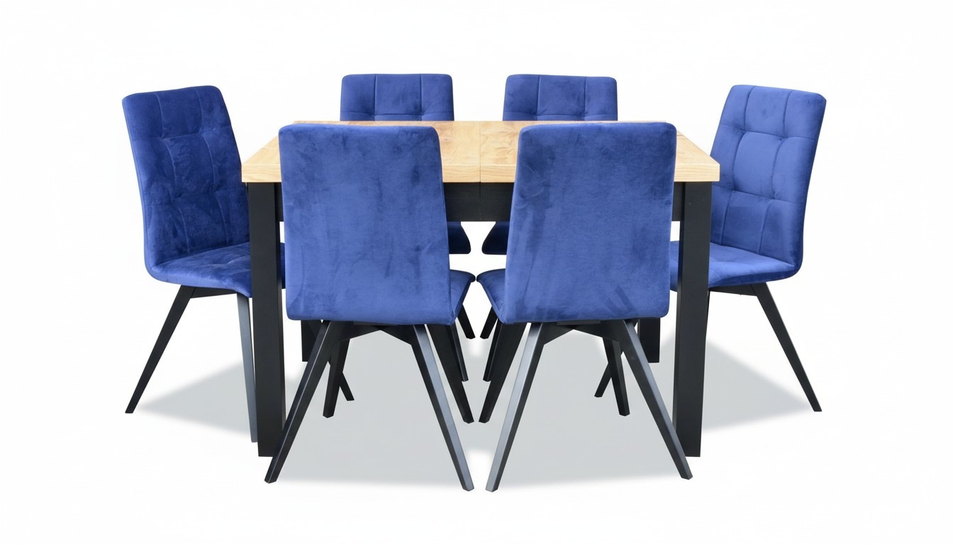 Gruppe Esszimmer Polster Stuhl Möbel Garnitur Design 7tlg. Set Tisch + 6 Stühle