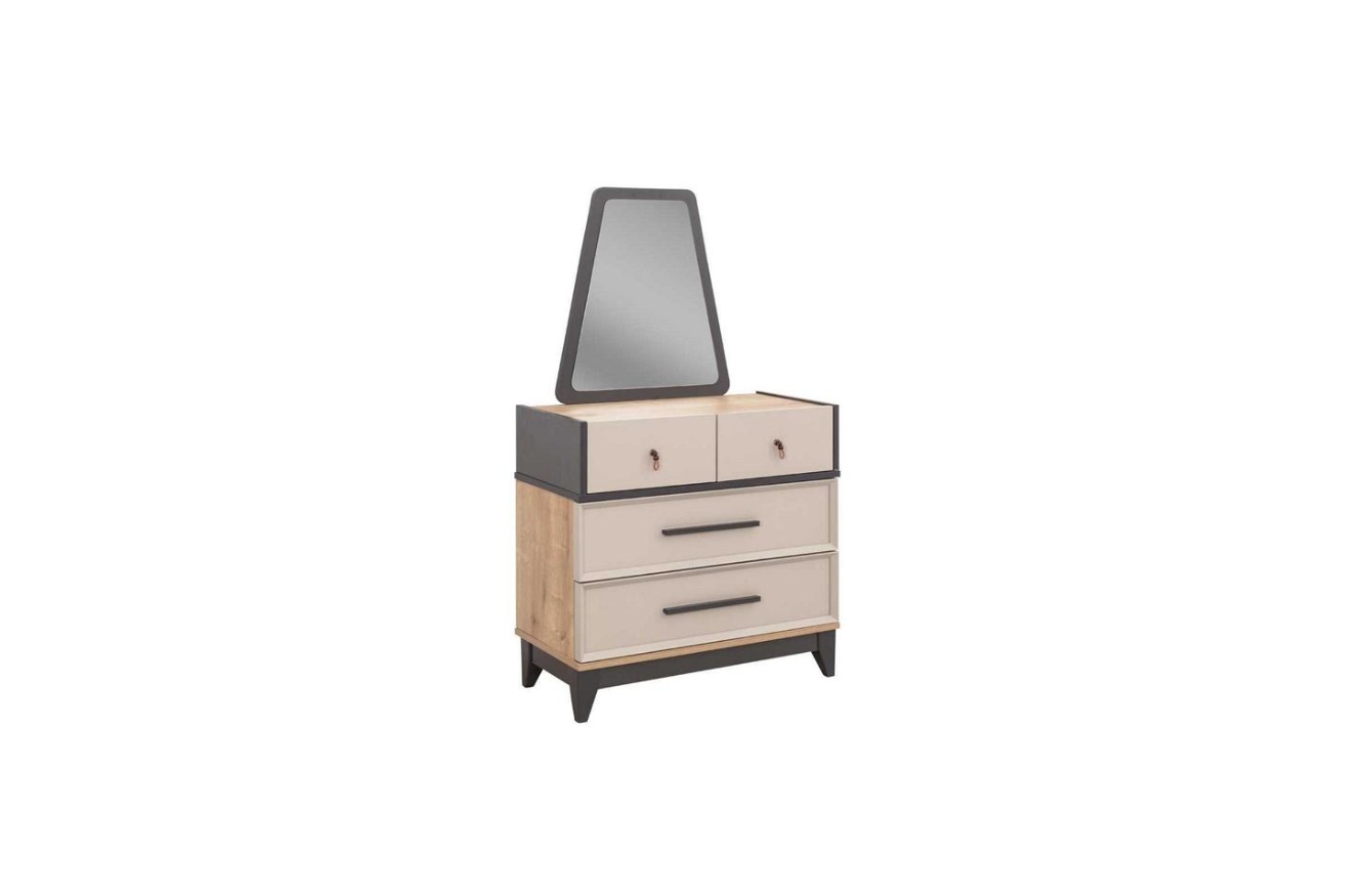 Gruppe Kommode Garnitur mit Spiegel Holz Kinderzimmer Beige Konsole