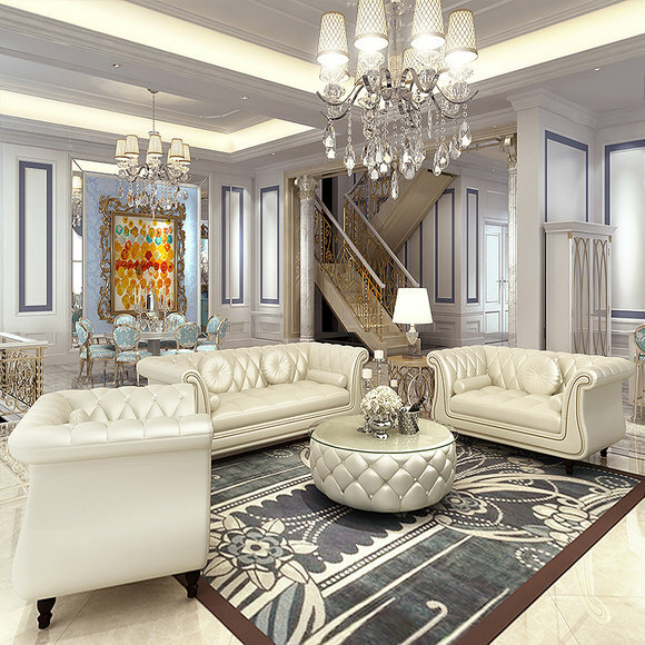 Design Chesterfield Sofagarnitur 3+2+1 Leder Sofa Couchen Sofas