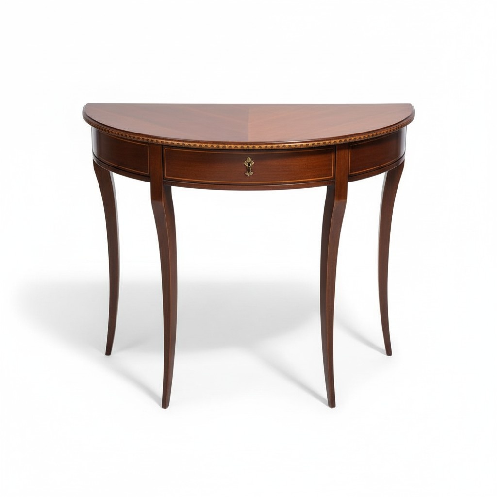 halb runder Konsole Holz Konsolen Telefon Tisch Flur Beistelltische Holz Massiv