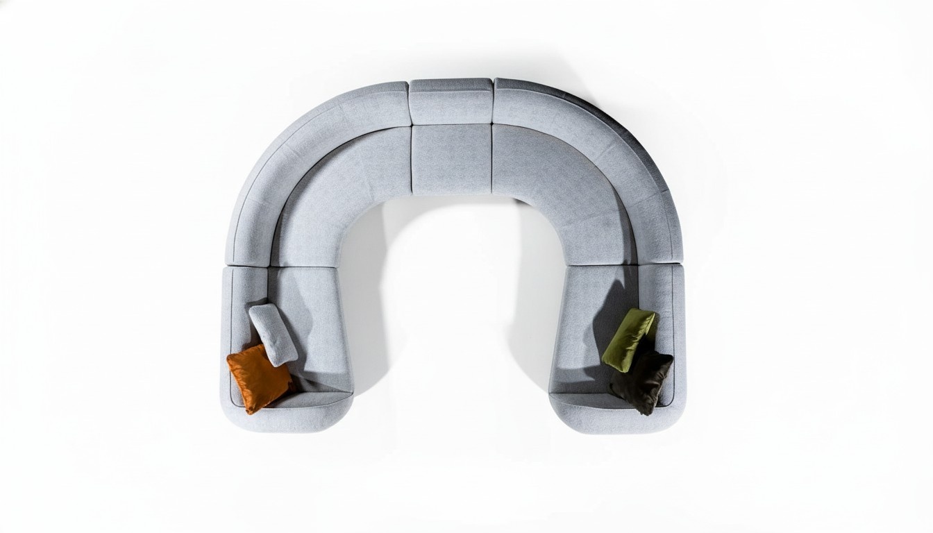 Halbrundes Wohnzimmer U-Form Sofa Designer Möbel Textil Ecksofas Stilvoll