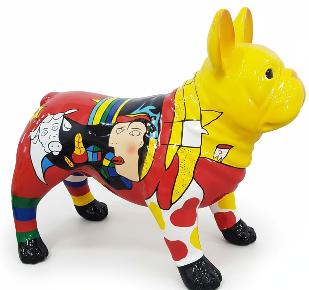 Handarbeit Abstrakte Figur Statue Design Bunte Designer Skulptur Hund