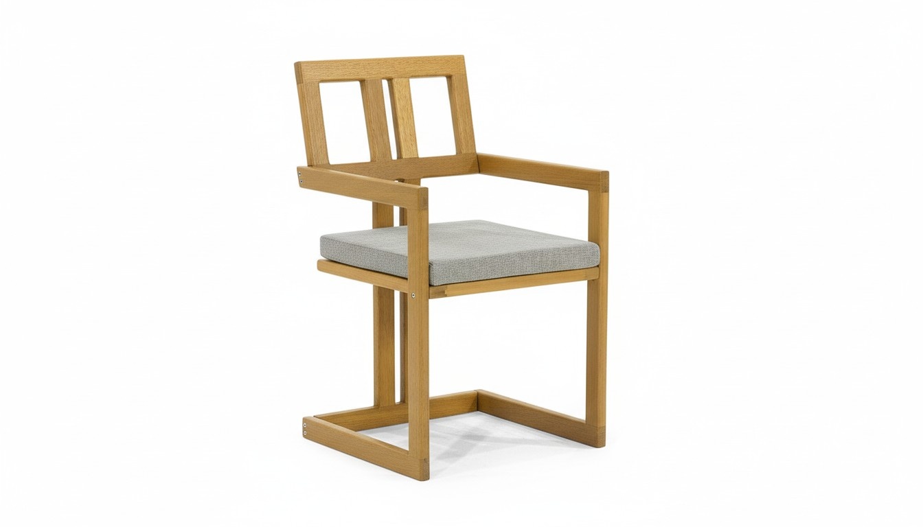 Hellbeiger Outdoor Stuhl Designer Holzstühle Terrassenmöbel Gartenstuhl