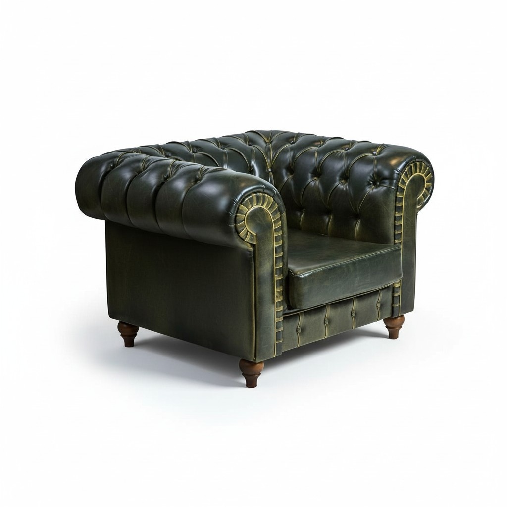 Сhesterfield Sessel Grün Modern Design Sitz Neu Einrichtung Wohnzimmer