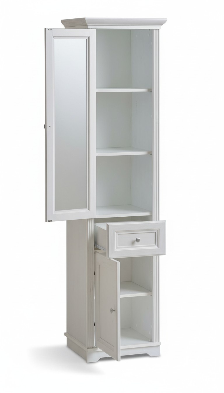 Hochschrank Badmöbel Unterschrank Hochschrank weiß Badschrank