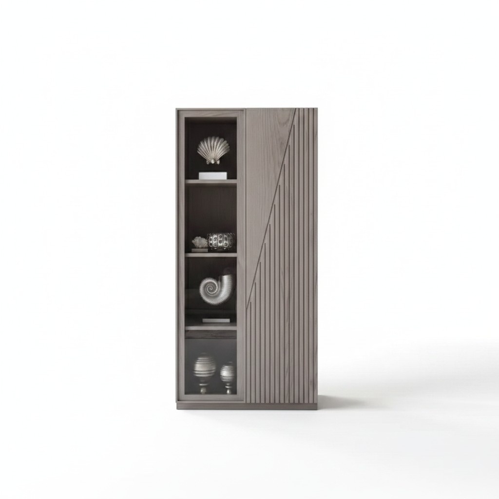 Hochschrank Vitrine Glasvitrine Schrank braun neu wohnzimmer