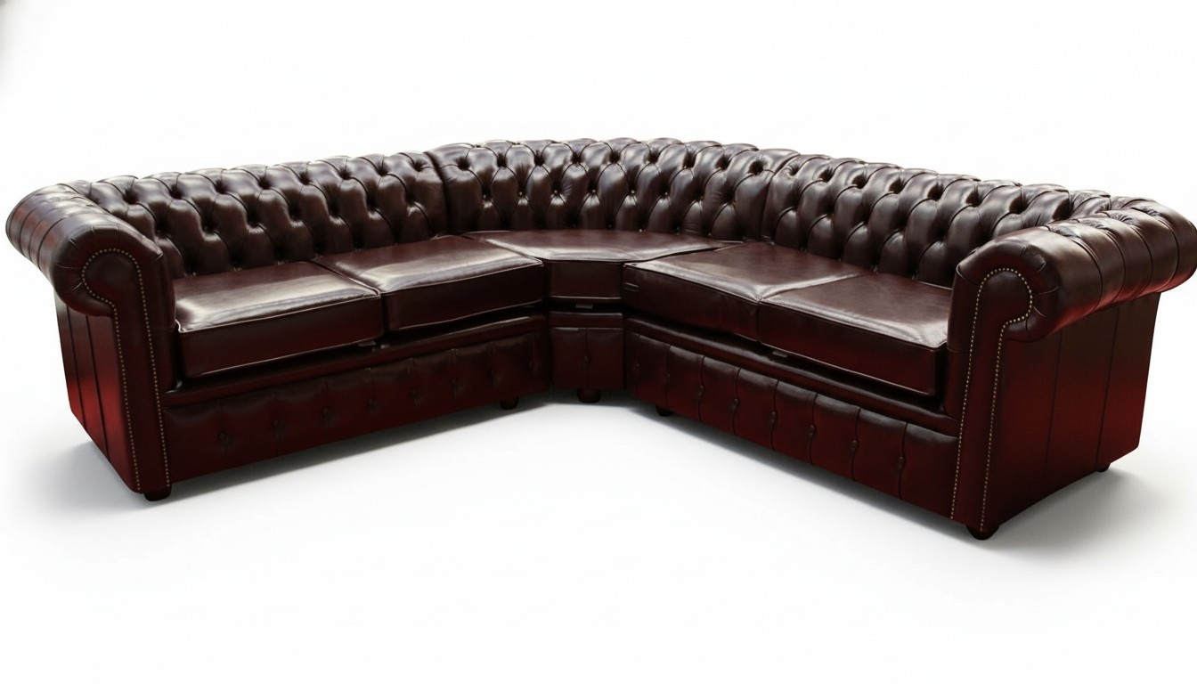 Hochwertige Chesterfield Leder Sofa Couch Polster Eck Garnitur Stoff