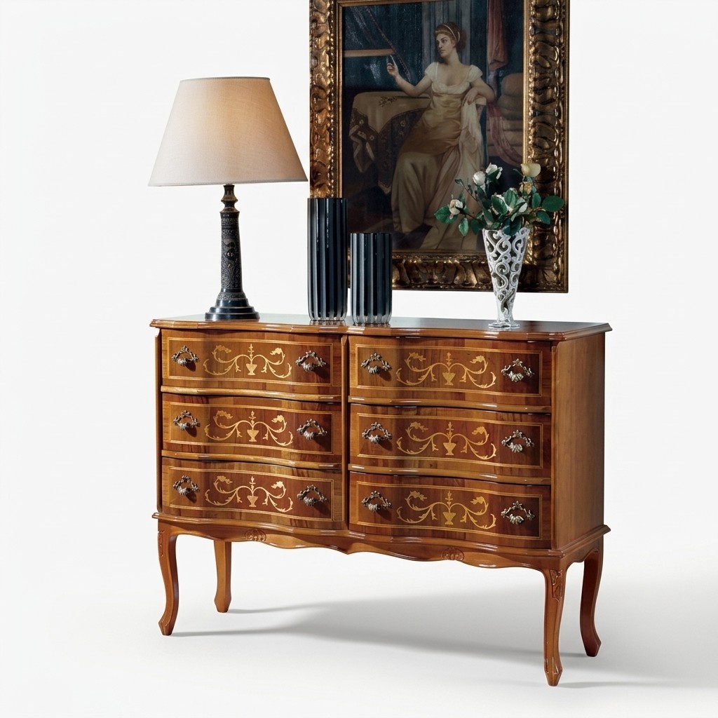 Hochwertige Kommode klassische Möbel Luxus Sideboard Schrank Holz Regal