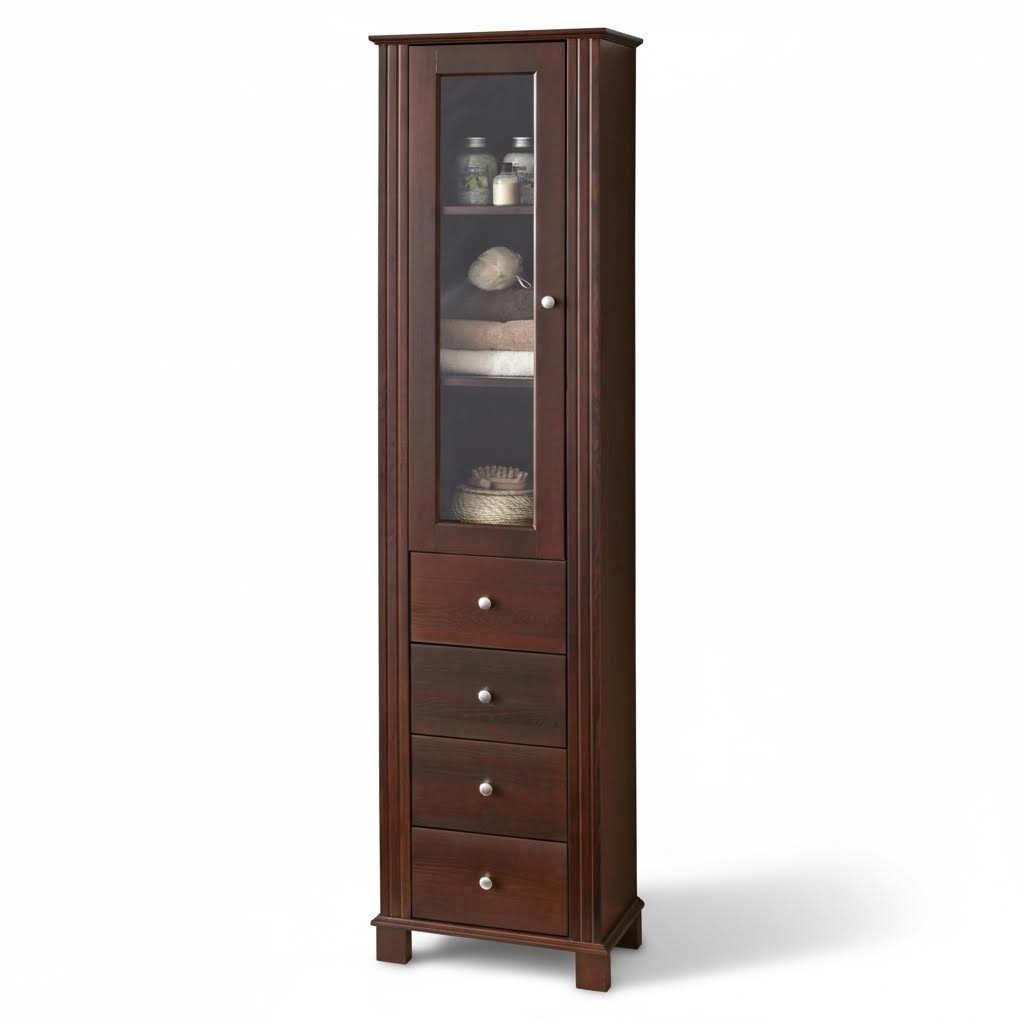 Hochwertiger Badezimmer Schrank Hochschrank Holz Badmöbel Luxus
