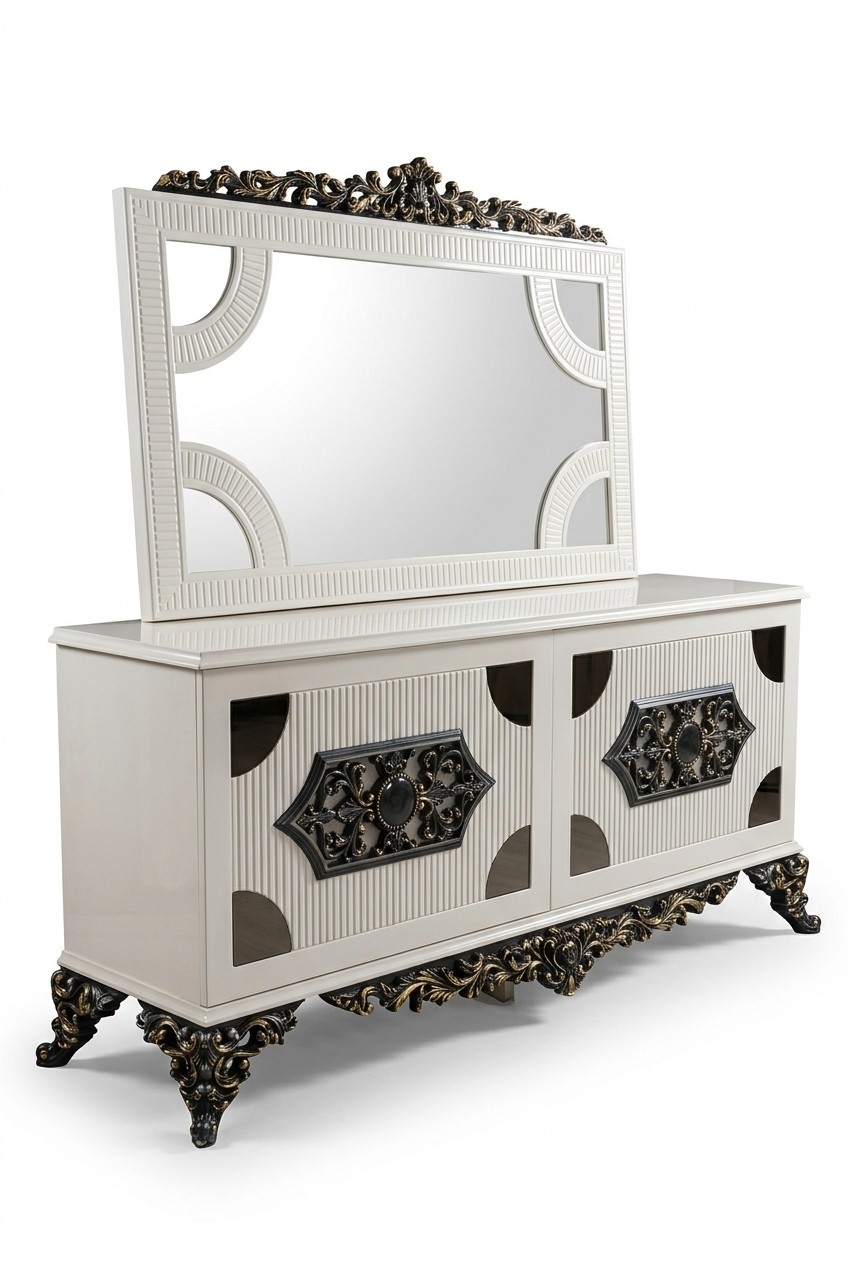 Hochwertiger Eleganter Kommode mit Spiegel stilvollem Erscheinungsbild