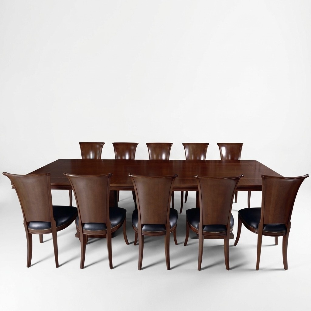 Hochwertiger Konferenztisch Set Tisch 10x Stühle Möbel Holz Tische Büro
