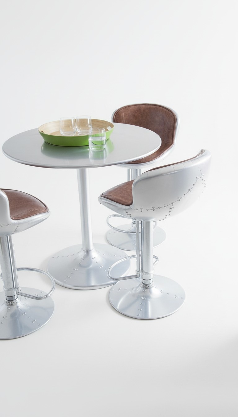 Hocker Barhocker Sessel Stuhl Bar Tresen Einrichtung aviator Aluminium Stühle