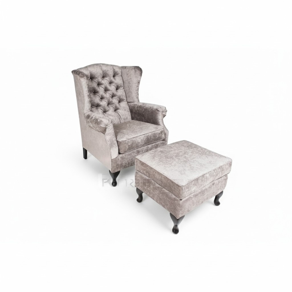 Hocker Beige Designer Luxus Hocker Polster Sitz Textil Relax Beistell Sofa Neu