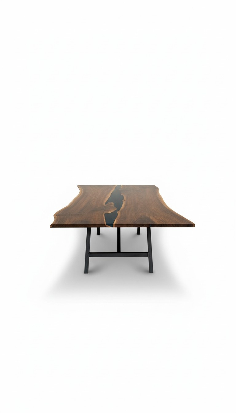 holz massive möbel esstisch epoxid harz echtes epoxy tisch giessharz wasserfall