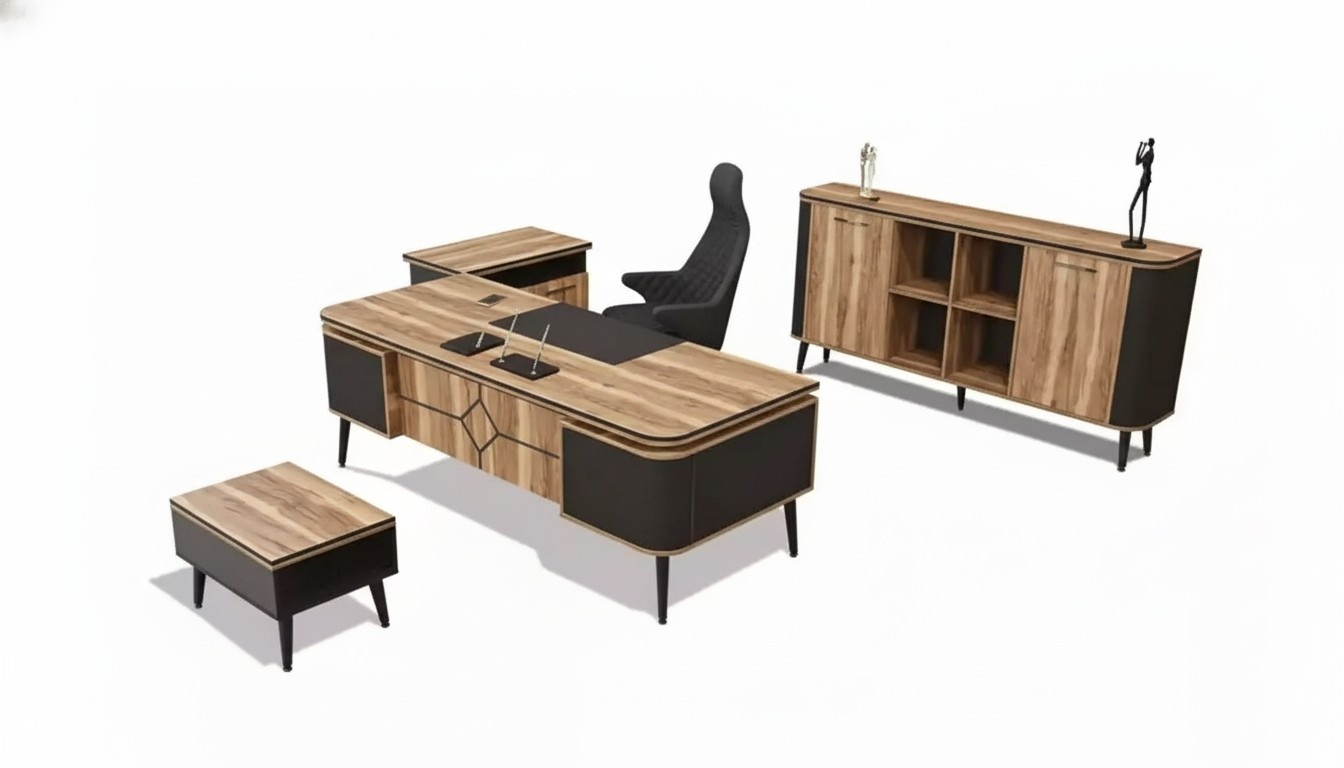Holz Schreibtisch Arbeitzimmer Büro Möbel Designer Möbel 220x90 Tisch