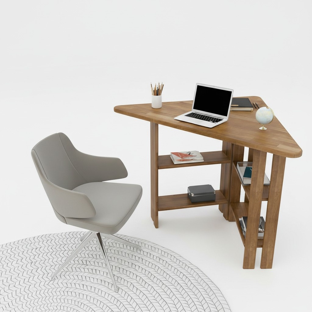 Brauner Eckschreibtisch Designer Arbeitszimmer Tische Edler Laptoptisch
