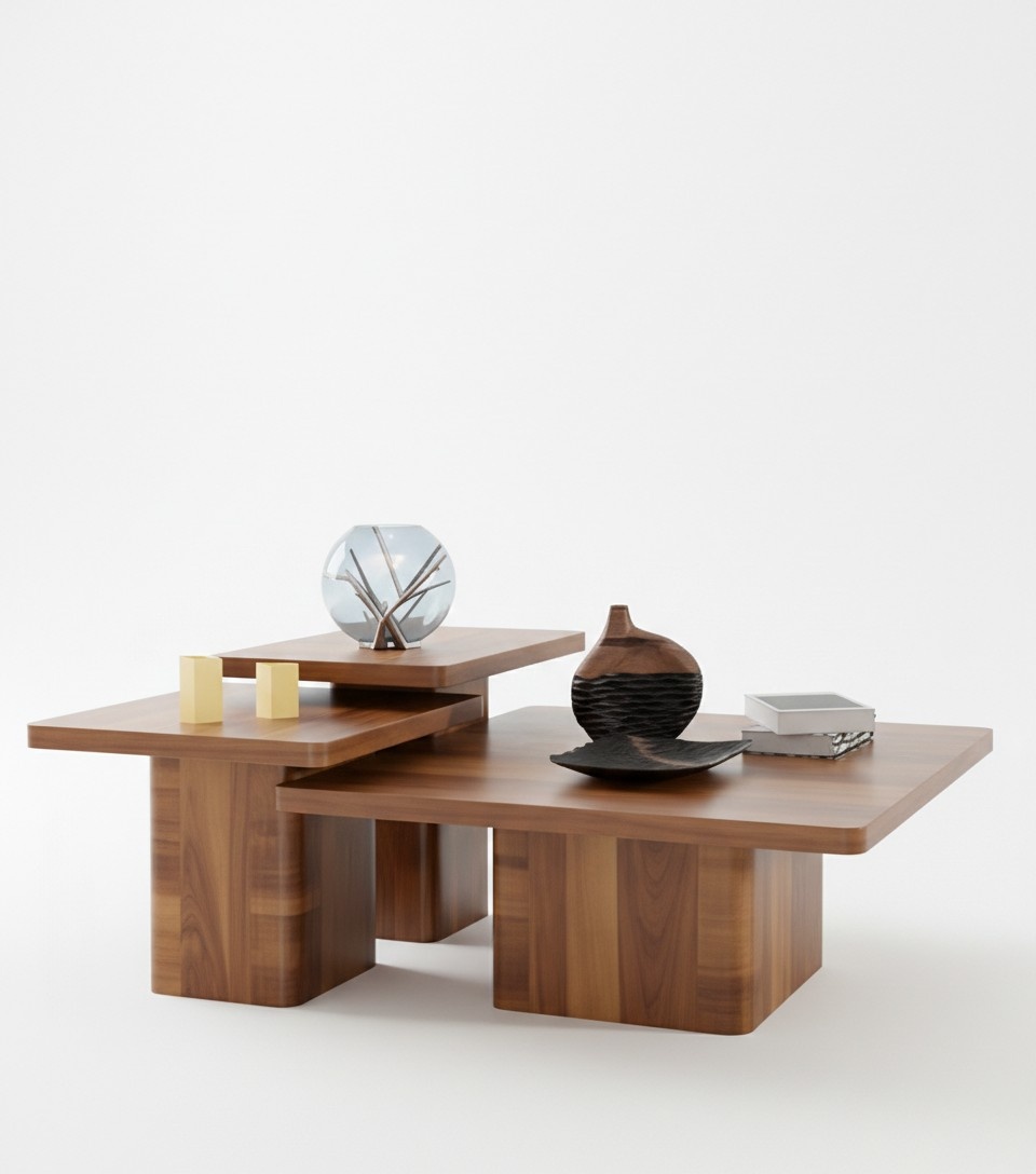 Holztisch Couchtisch Set 3tlg. Tisch Sets Wohnzimmer Sofa Holz Tische Möbel Neu