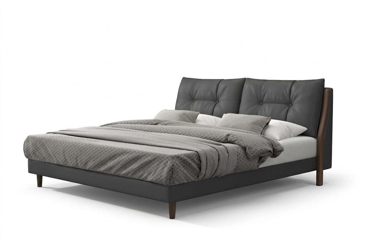 Hotelbett Luxus Design Betten Polster Holz Leder Schlafzimmer 180x200