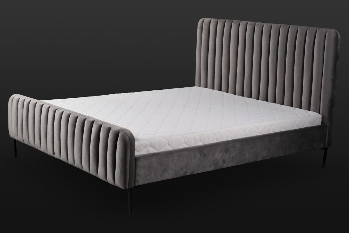 Graue Doppelschlafzimmer Holzmöbel Design elegant Stoff klassische Möbel neu