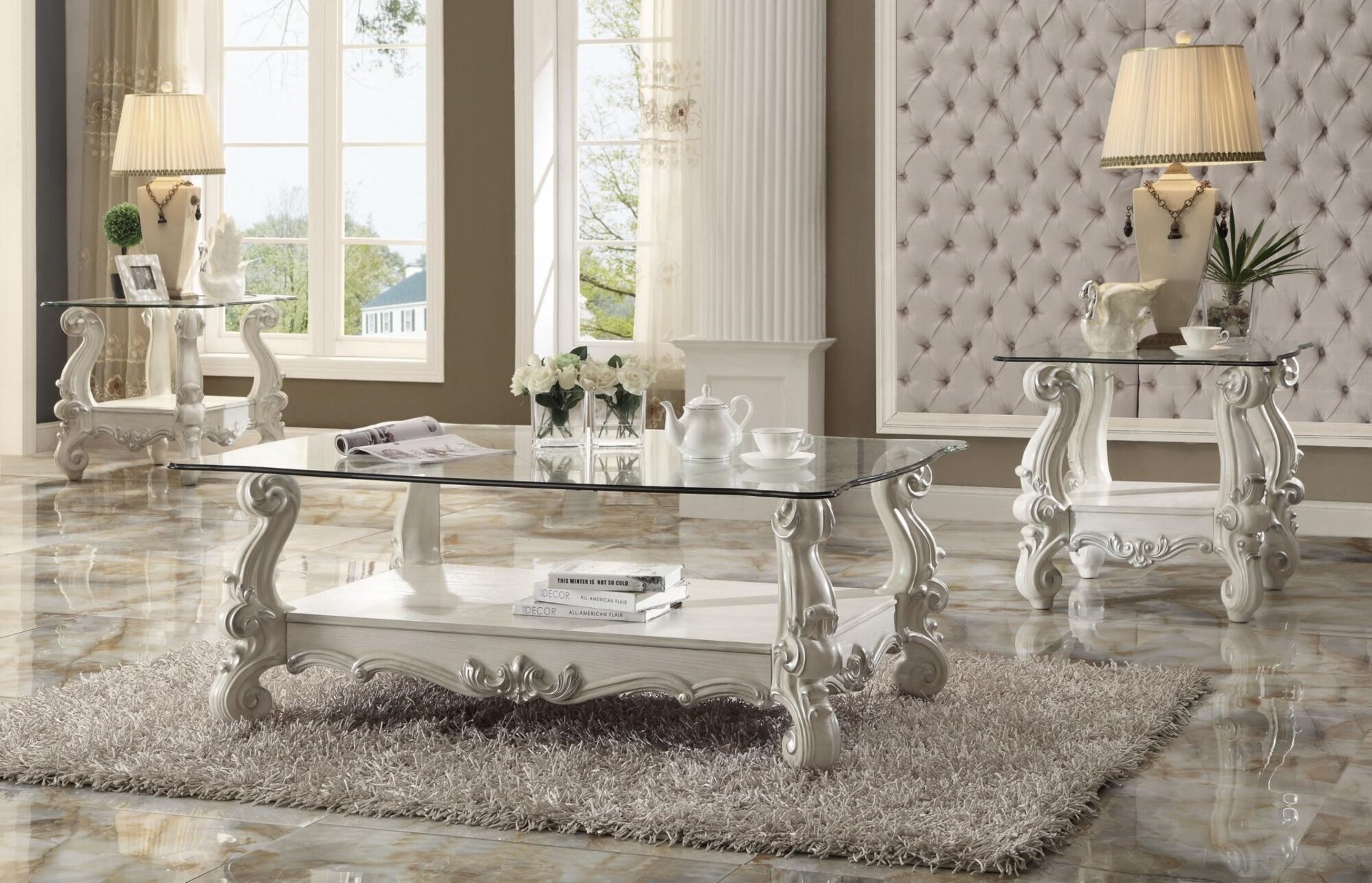 Eleganter Couchtisch im Barock-Stil Design Beistelltisch für Wohnzimmer Sofort