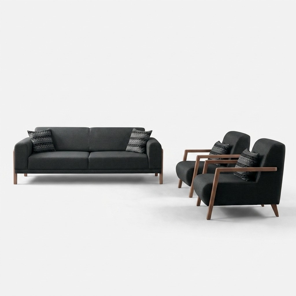 Inspirierendes Design: stilvolles Sofa und Sessel für einen gemütlichen Raum