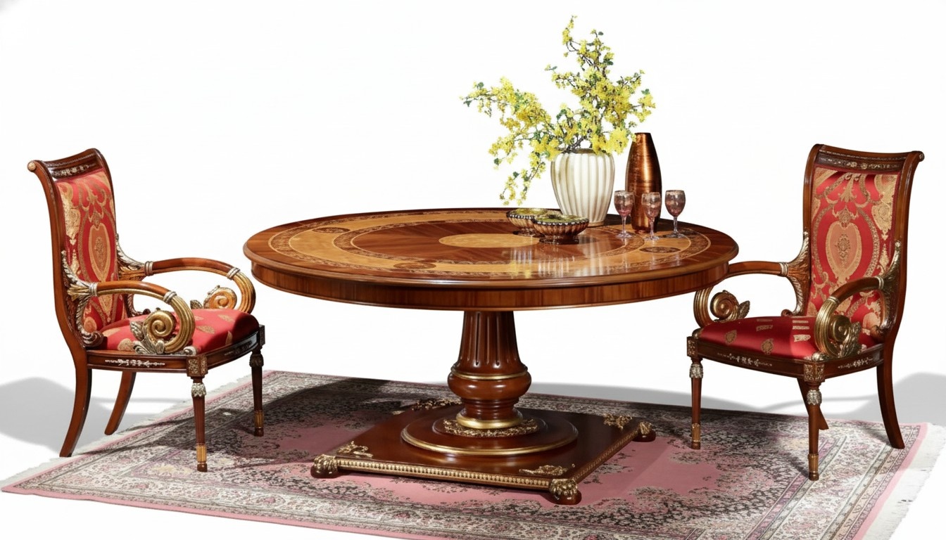 Italienische Designer Möbel Tisch Ess Zimmer Esstische Rund Braun Tische Neu