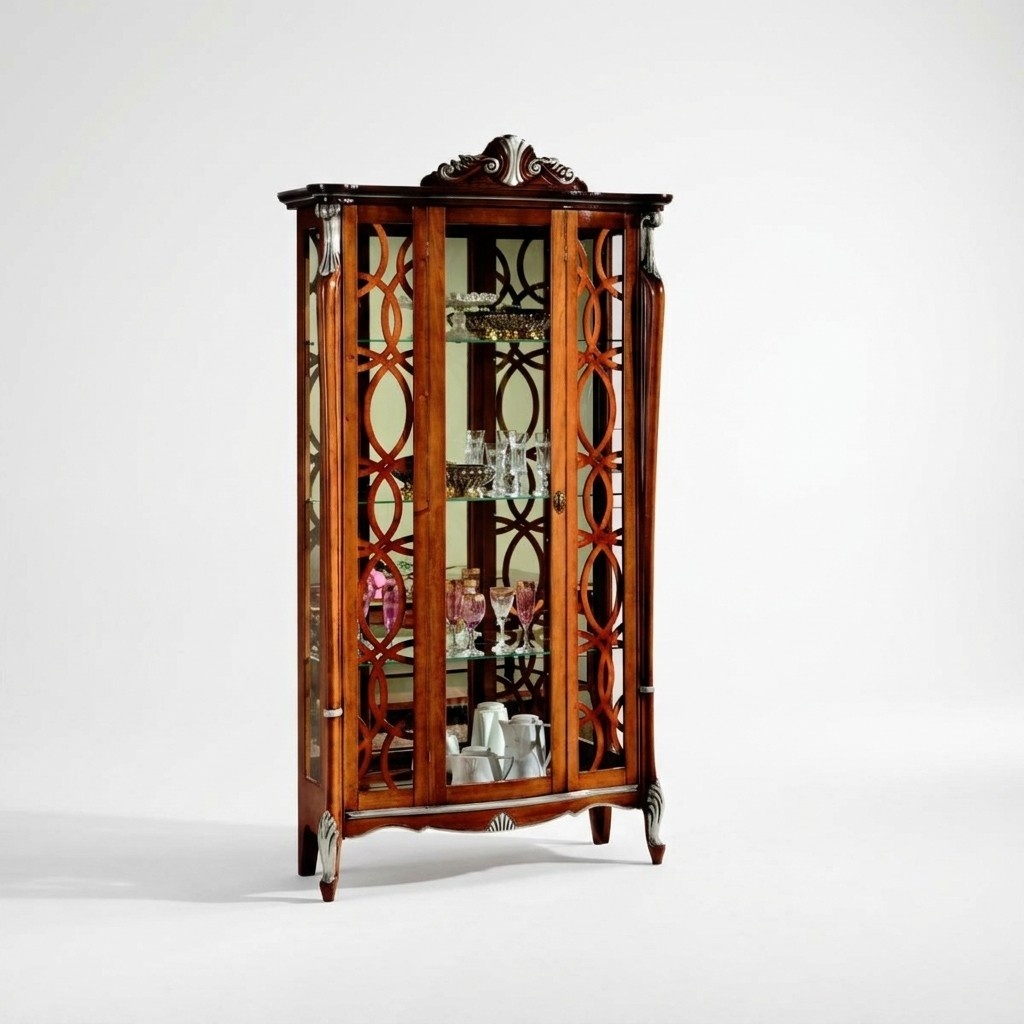 Italienische Möbel Luxus Design Holz Klassische Barock Regal Glasschrank Virtrinen