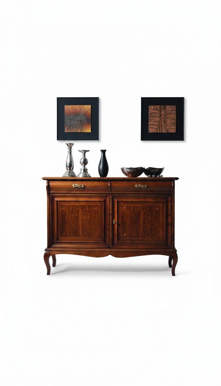 Italienische Möbel Design Kommode Schrank Braun Luxus Holz Stil Barock