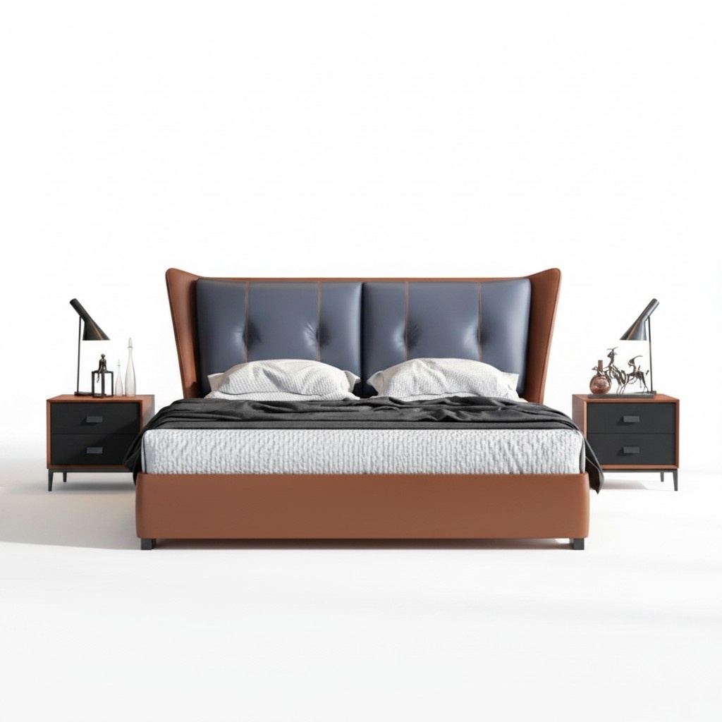 Italienische Schlafzimmer Betten Stil Möbel designer Bett + 2 Nachttische 3tlg.