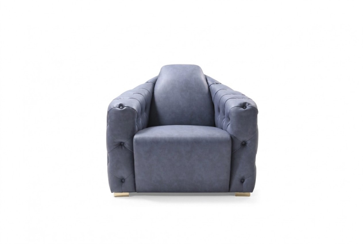 Italienische Sofa 2x Einsitzer Couch Set 1+1 Sitz Polster Set Chesterfield Neu