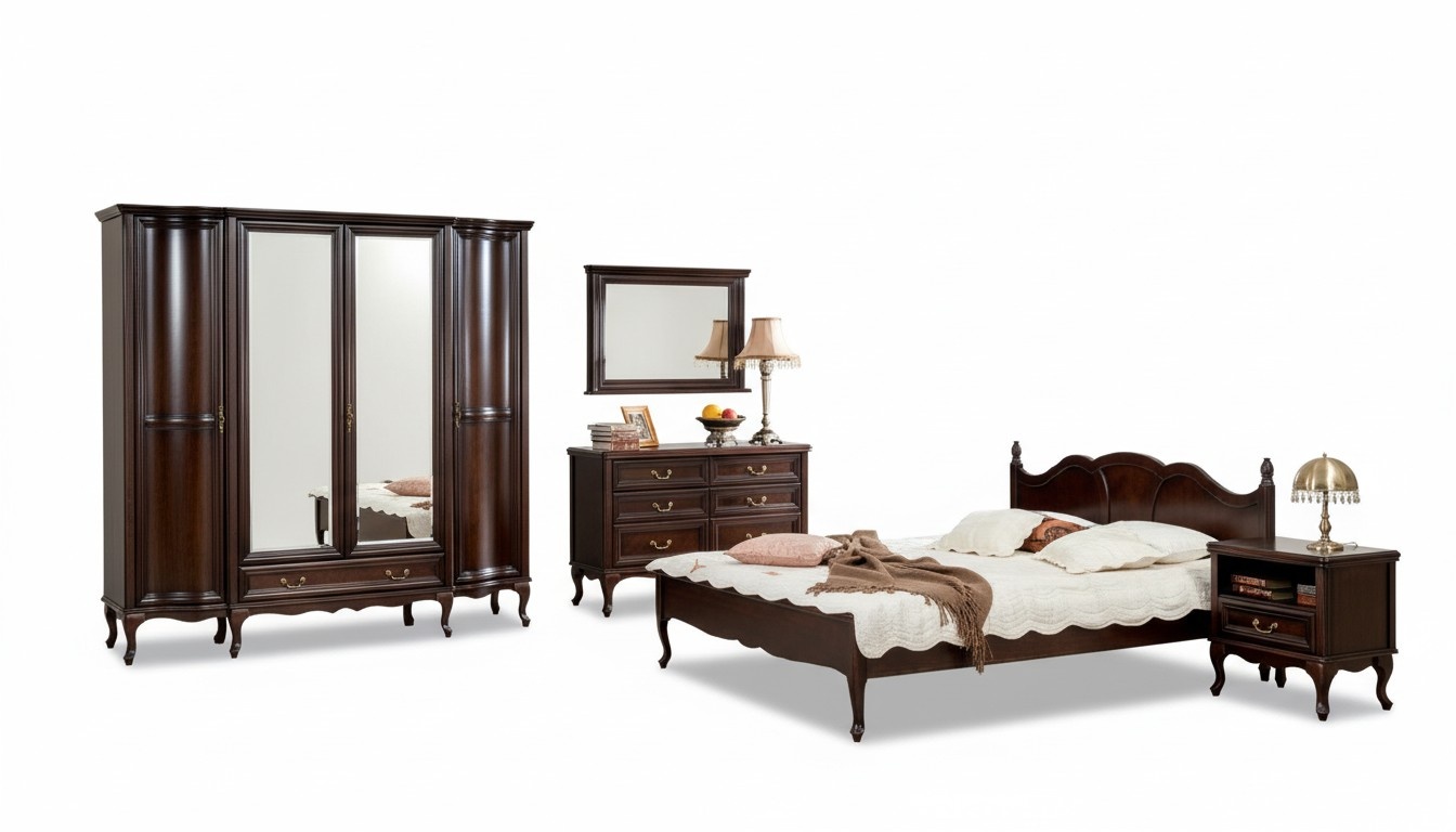 Italienische Stil Schlafzimmer Komplett Möbel Bett Nachttisch Schrank Kommode 1