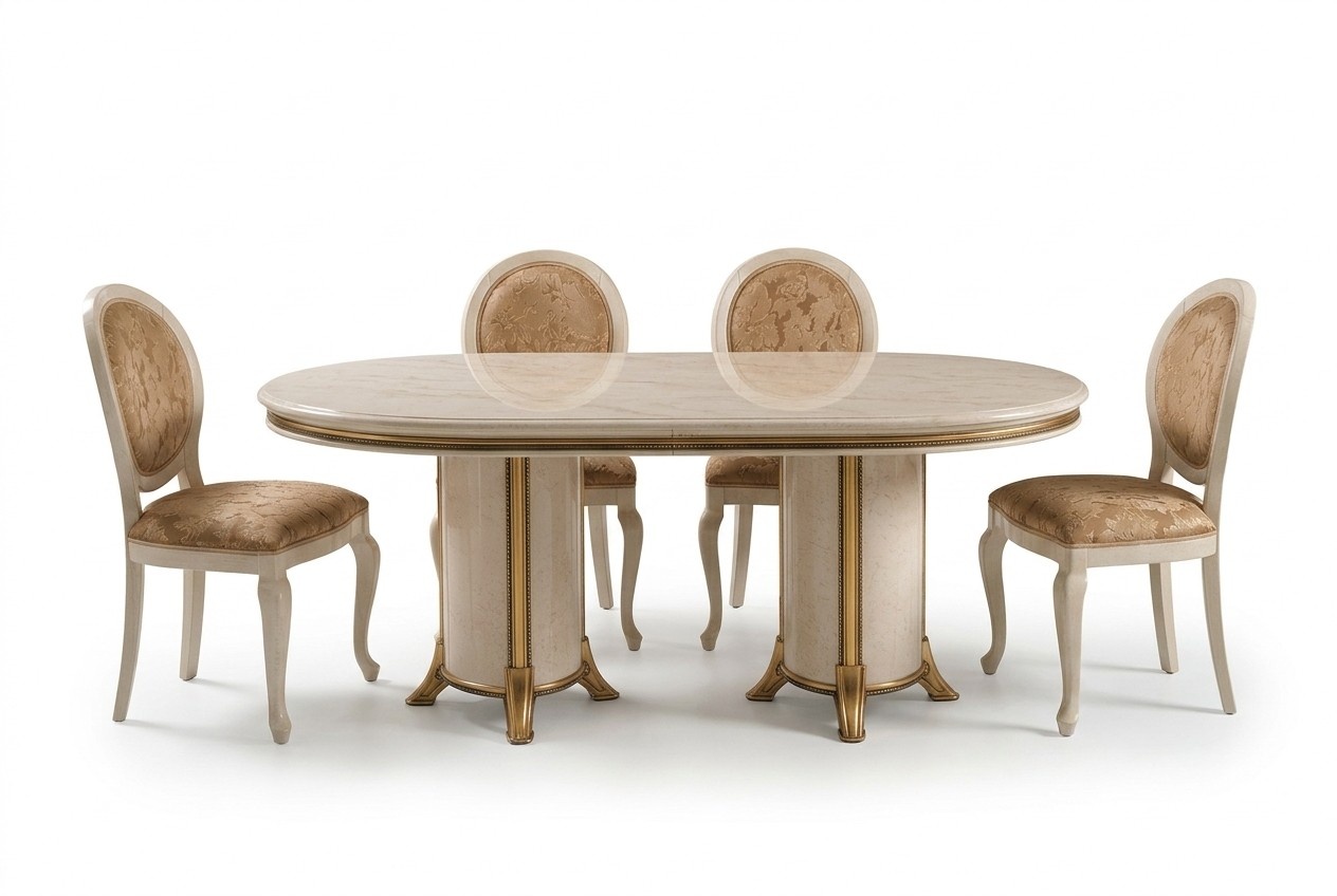 Italienisches Esszimmer Set Garnitur Stuhl Esstisch Gruppe 7tlg. arredoclassic