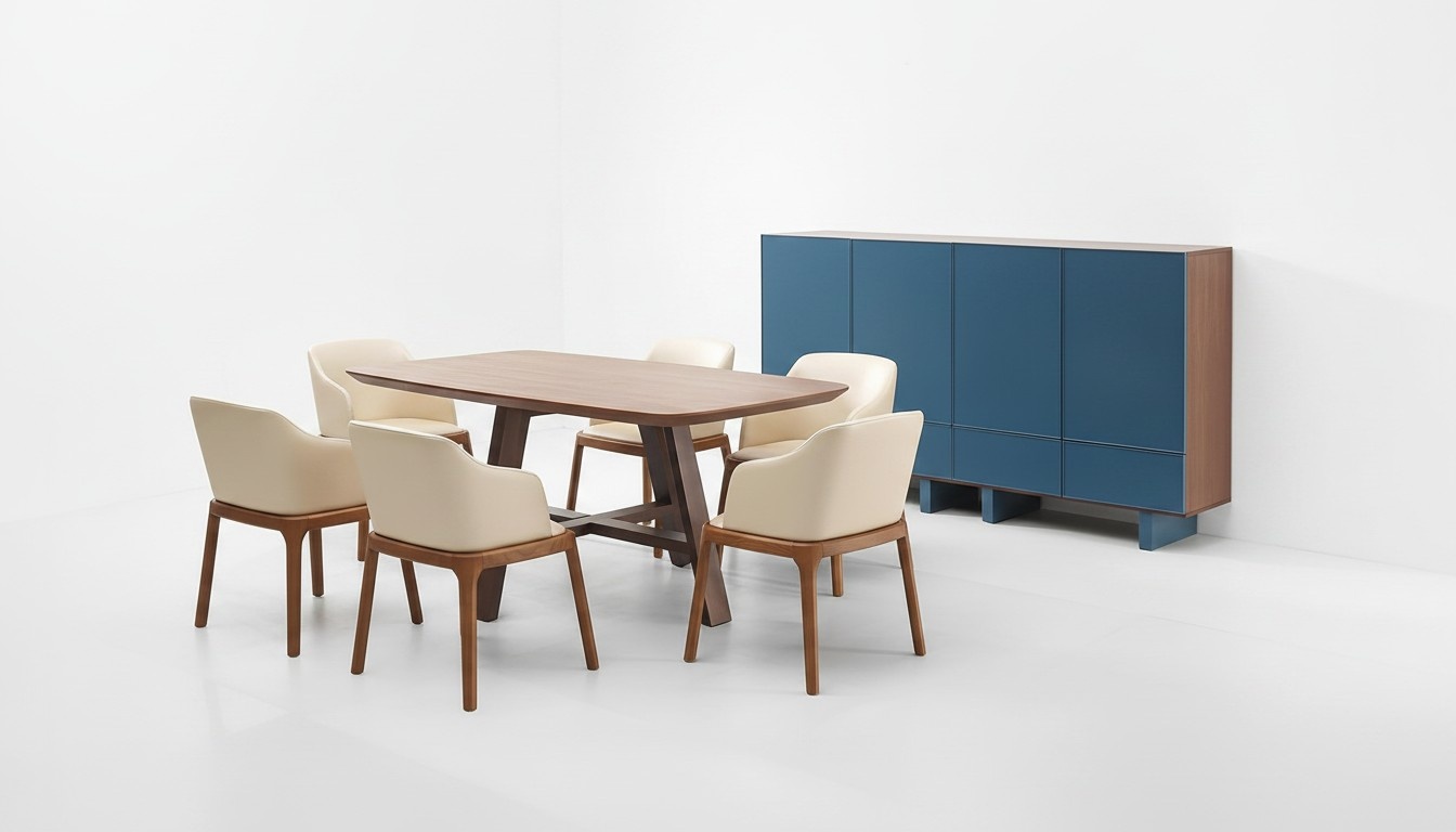 Italiensches Ess Zimmer Möbel 6x Lehn Stühle Tisch XXL Kommode Holz 9 tlg. Set