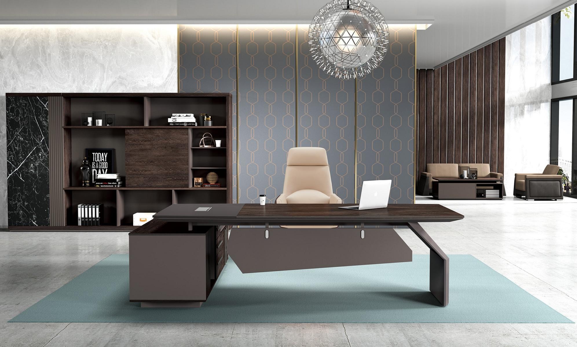 Büroeinrichtung 2tlg. Set Schreibtisch Tische Chef Tisch + Aktenschrank Regal