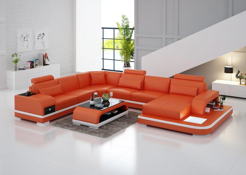 Ledersofa Couch Wohnlandschaft Ecksofa Eck Garnitur Design Modern