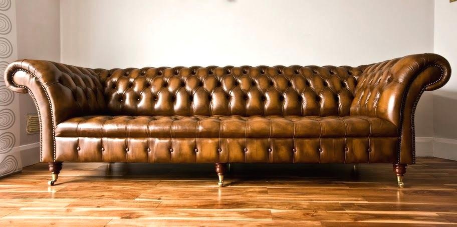 XXL Big Sofa Couch Chesterfield 245cm Polster Sofas 4 Sitzer Leder