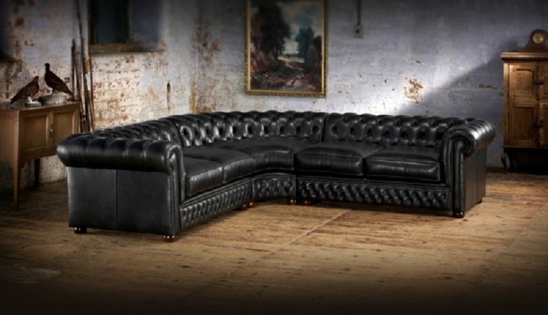 Chesterfield Ecksofa Sofa Couch Ledersofa Polster Eck Couch Garnitur