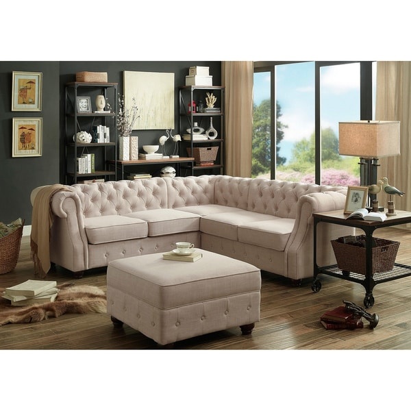 Chesterfield Couch Polster Sofas Klassischer Textil Schaffhau Ecksofa