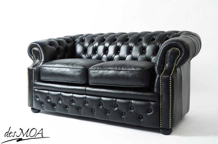 Sofa Couch Chesterfield Polster Sofas 2 Sitzer Leder Textil Lounge