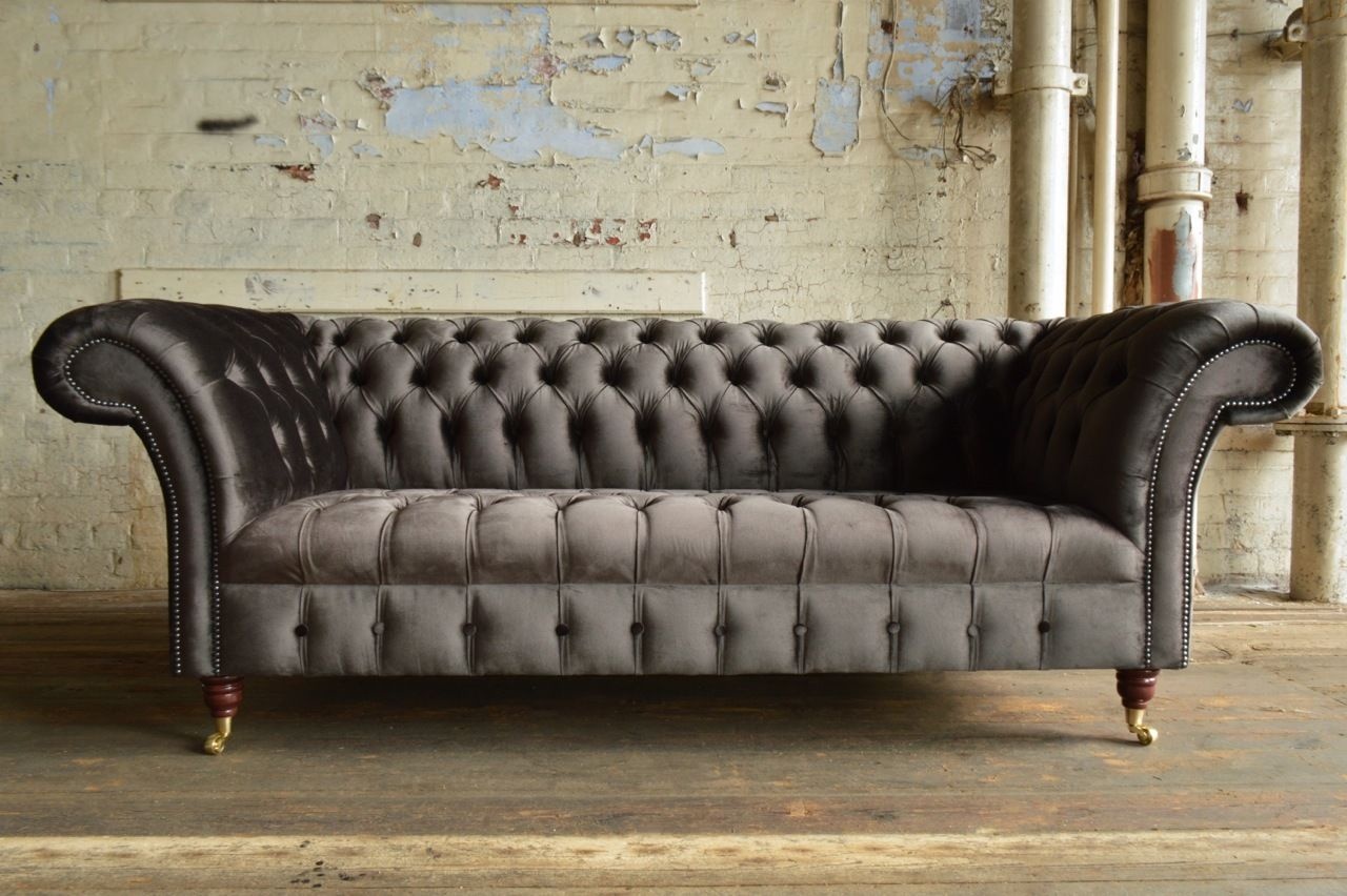Chesterfield Design Luxus Polster Sofa Couch Sitz Garnitur Leder Neu