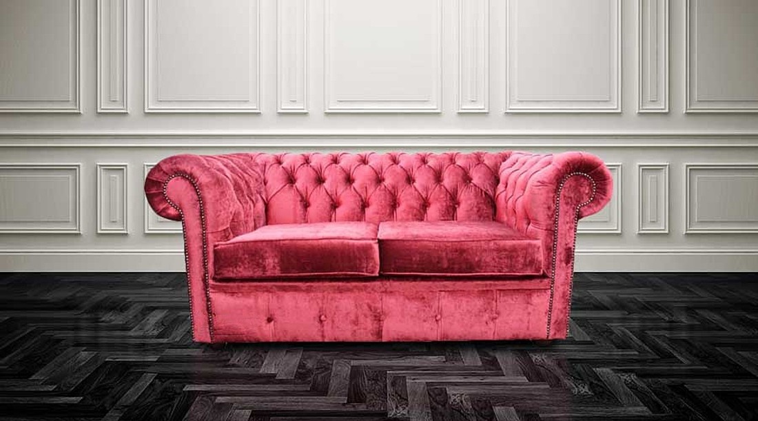 Chesterfield Design Luxus Polster Sofa Couch Sitz Garnitur Leder Textil