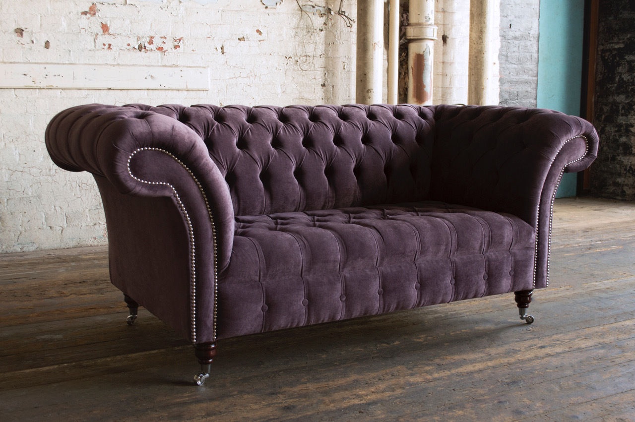 Chesterfield Design Luxus Polster Sofa Couch Sitz Garnitur Leder Textil