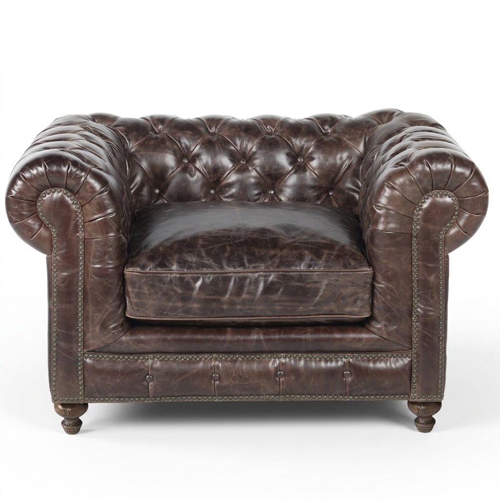jvmoebel ® - Leder Sofa Couch - Braun Sessel Polster Einsitzer Couch