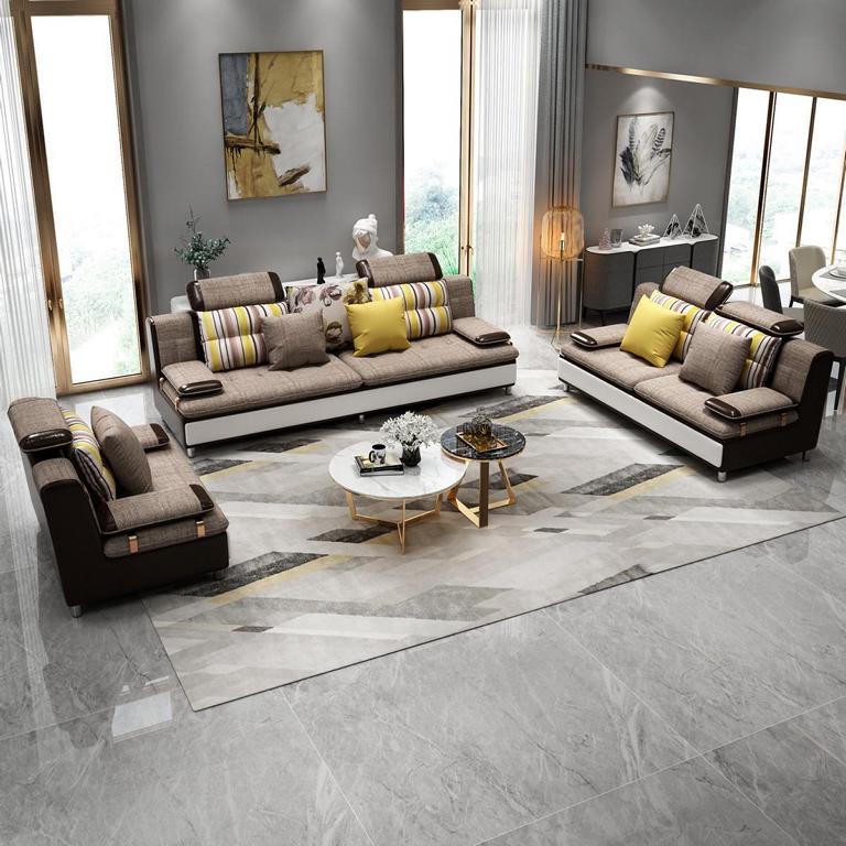 Stoff Textil Sofa Couch Wohnlandschaft Sofagarnitur 3+2+1 Set Design Sofas Neu