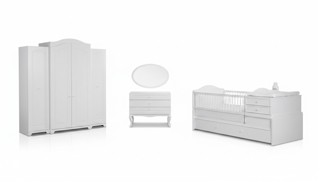 Kinderbett Kleiderschrank Jugendzimmer Kinderzimmer Möbel Holz 3tlg Set