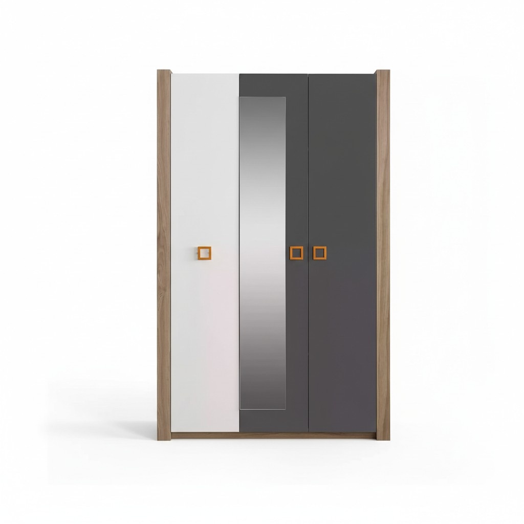 Kinderkleiderschrank Kleiderschrank Kindermöbel Kinderzimmer Holz Grau