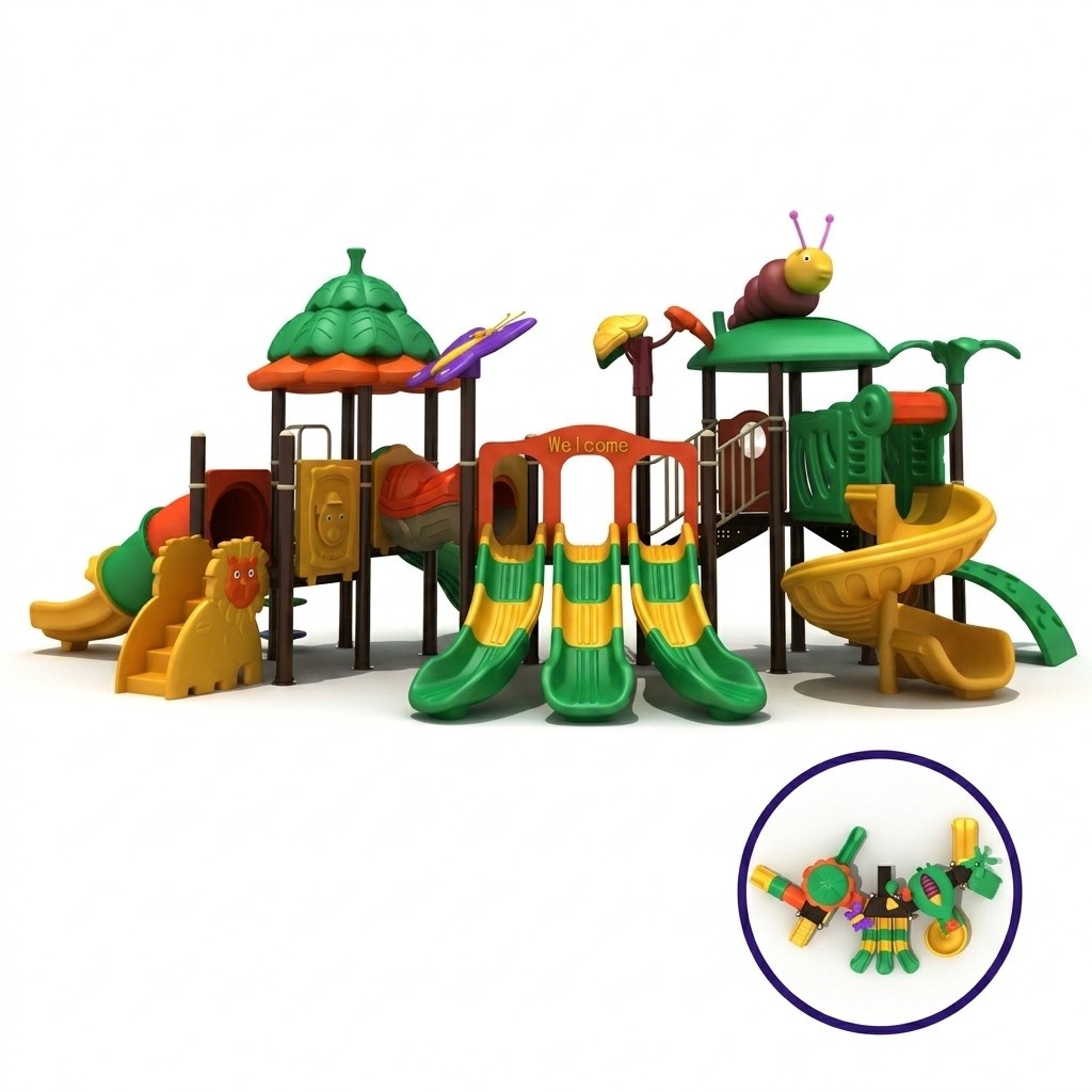 Kinderspielplatz mit Rutschen Unterhaltung für Kinder Outdoor Tower