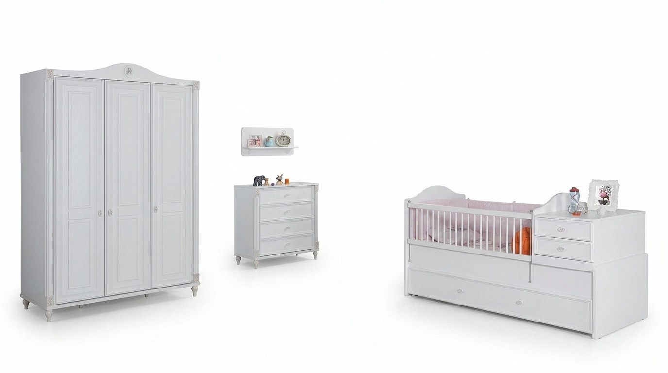 Kinderzimmer 3tlg Set Schlafzimmer Kleiderschrank Kommode Jugendzimmer Möbel Neu